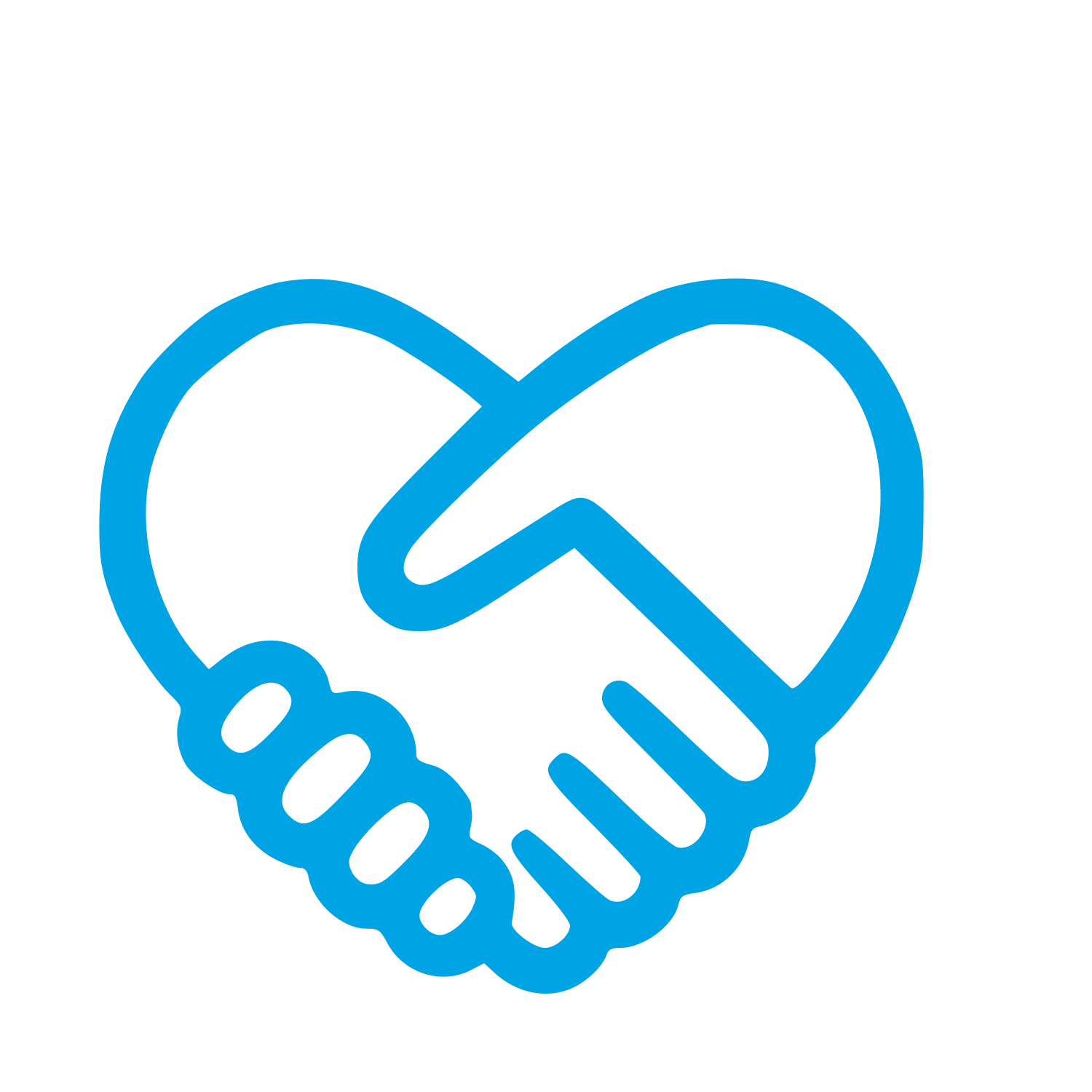 Heart Handshake Logo #00a3e4