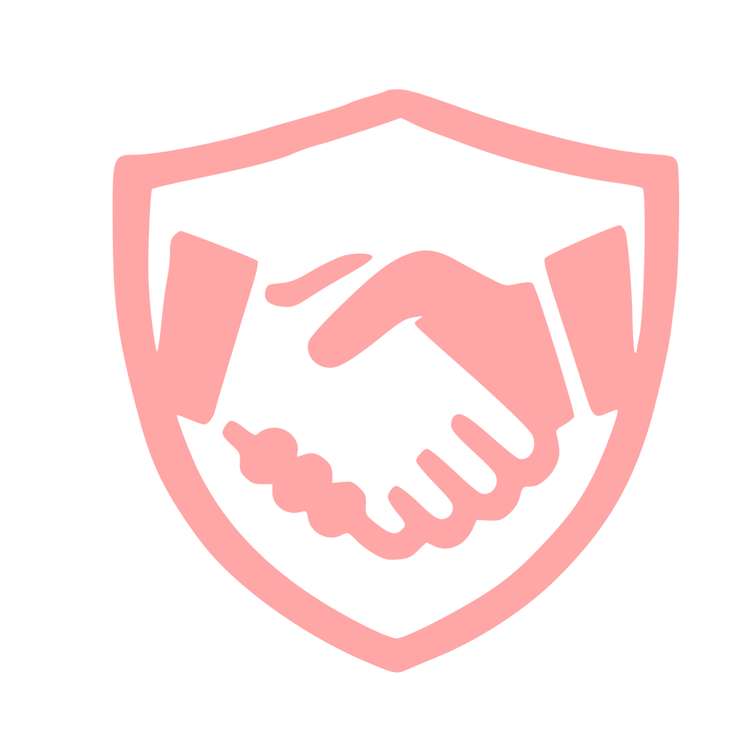 Handshake Shield Trust Logo #ffa6a6
