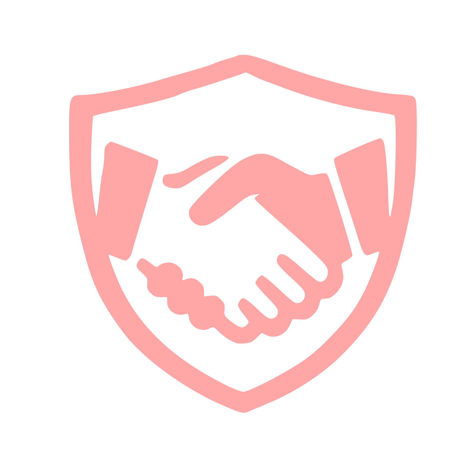 Handshake Shield Trust Logo #ffa6a6