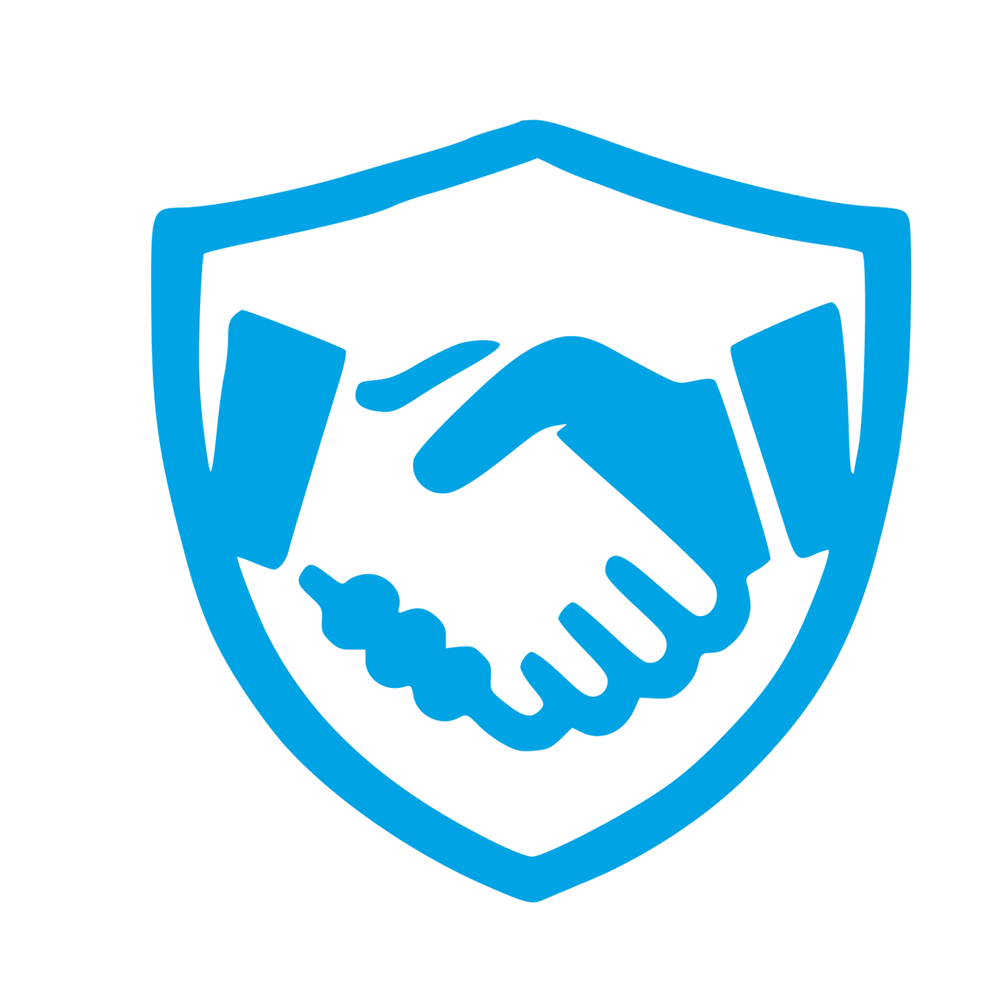Handshake Shield Trust Logo #00a3e4
