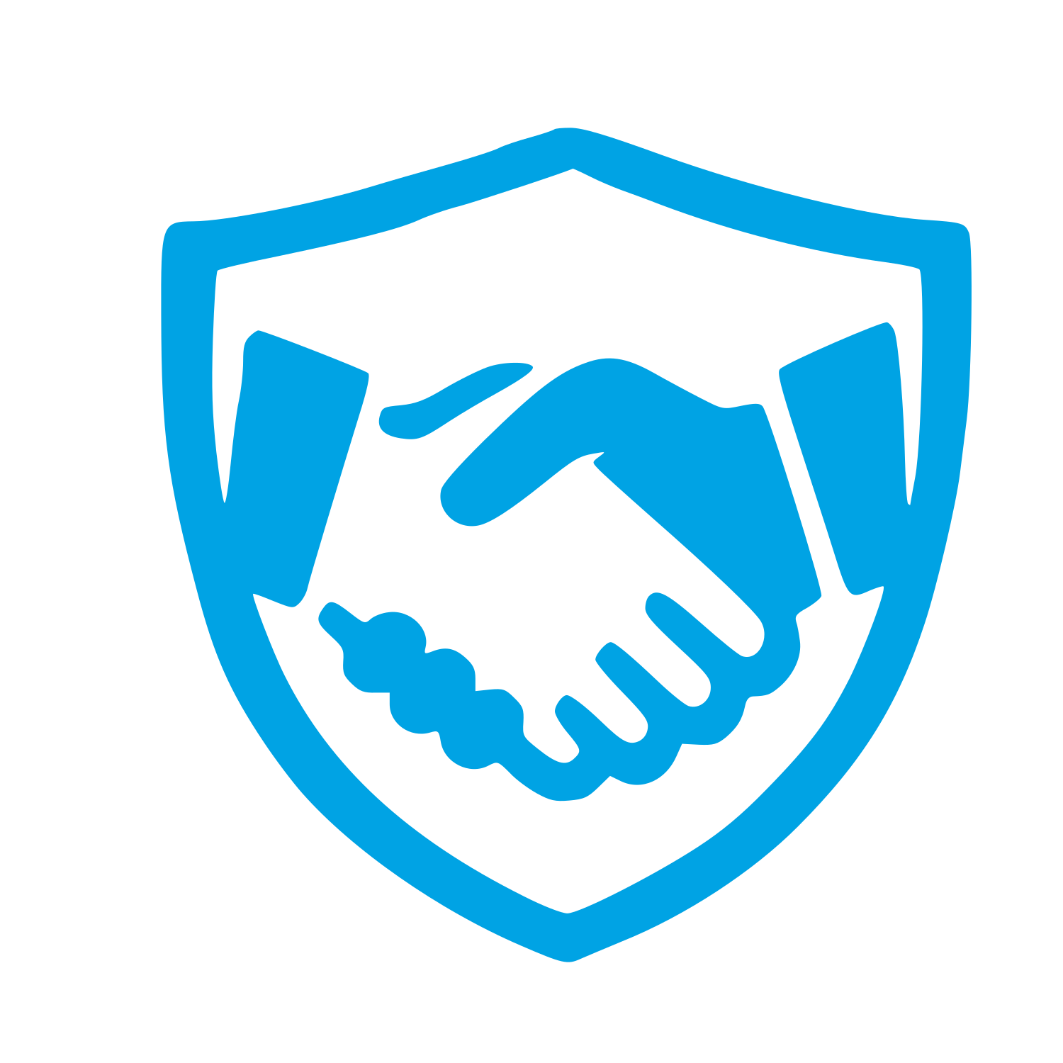 Handshake Shield Trust Logo #00a3e4