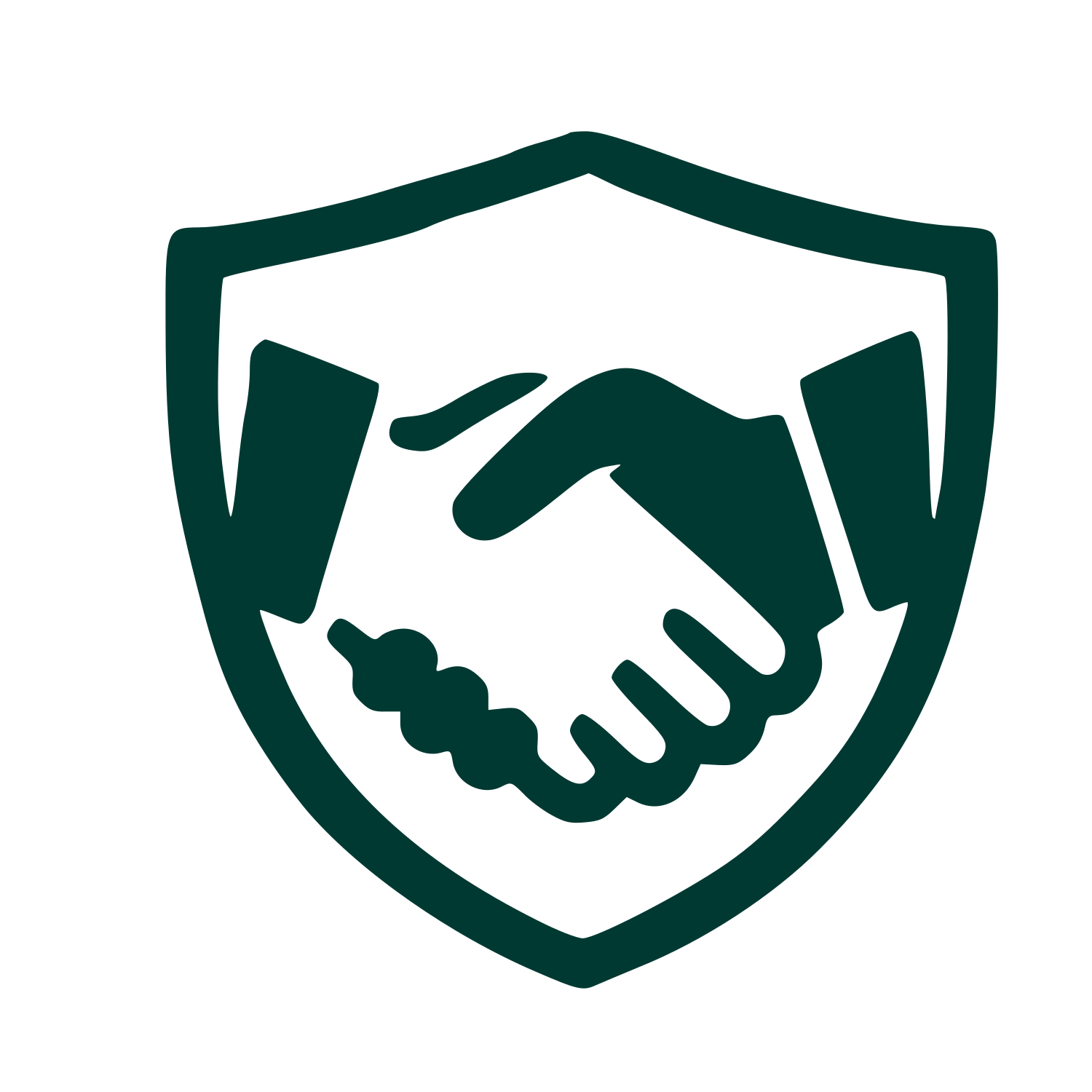 Handshake Shield Trust Logo #003932