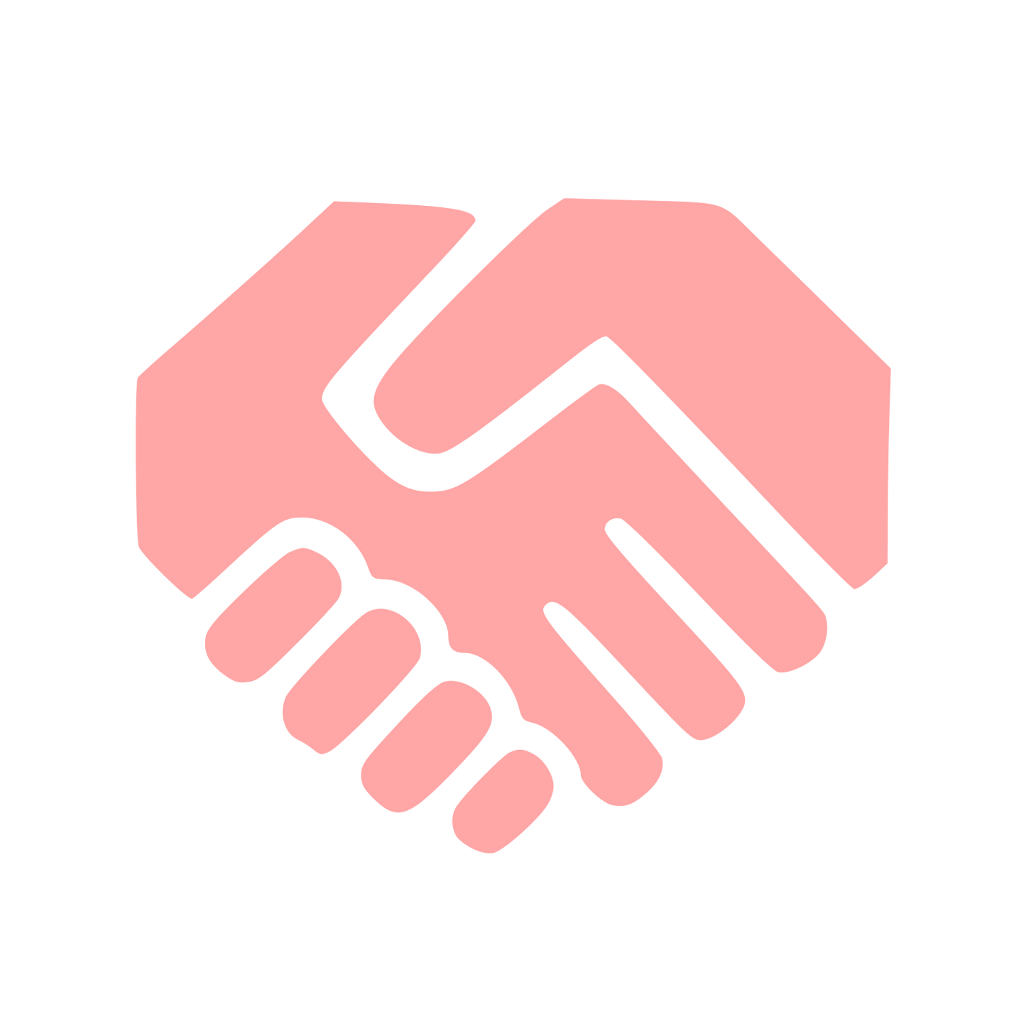 Heart Handshake Logo #ffa6a6