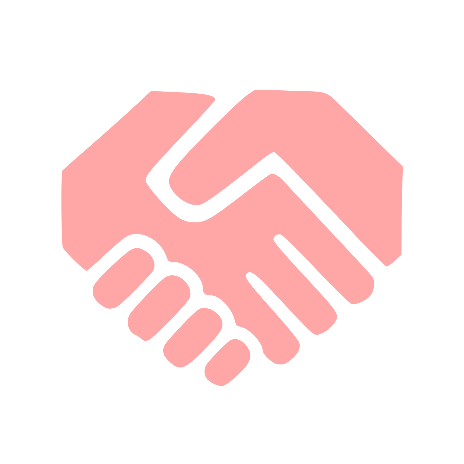 Heart Handshake Logo #ffa6a6
