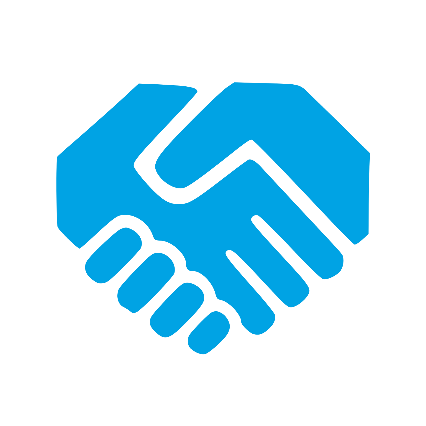 Heart Handshake Logo #00a3e4
