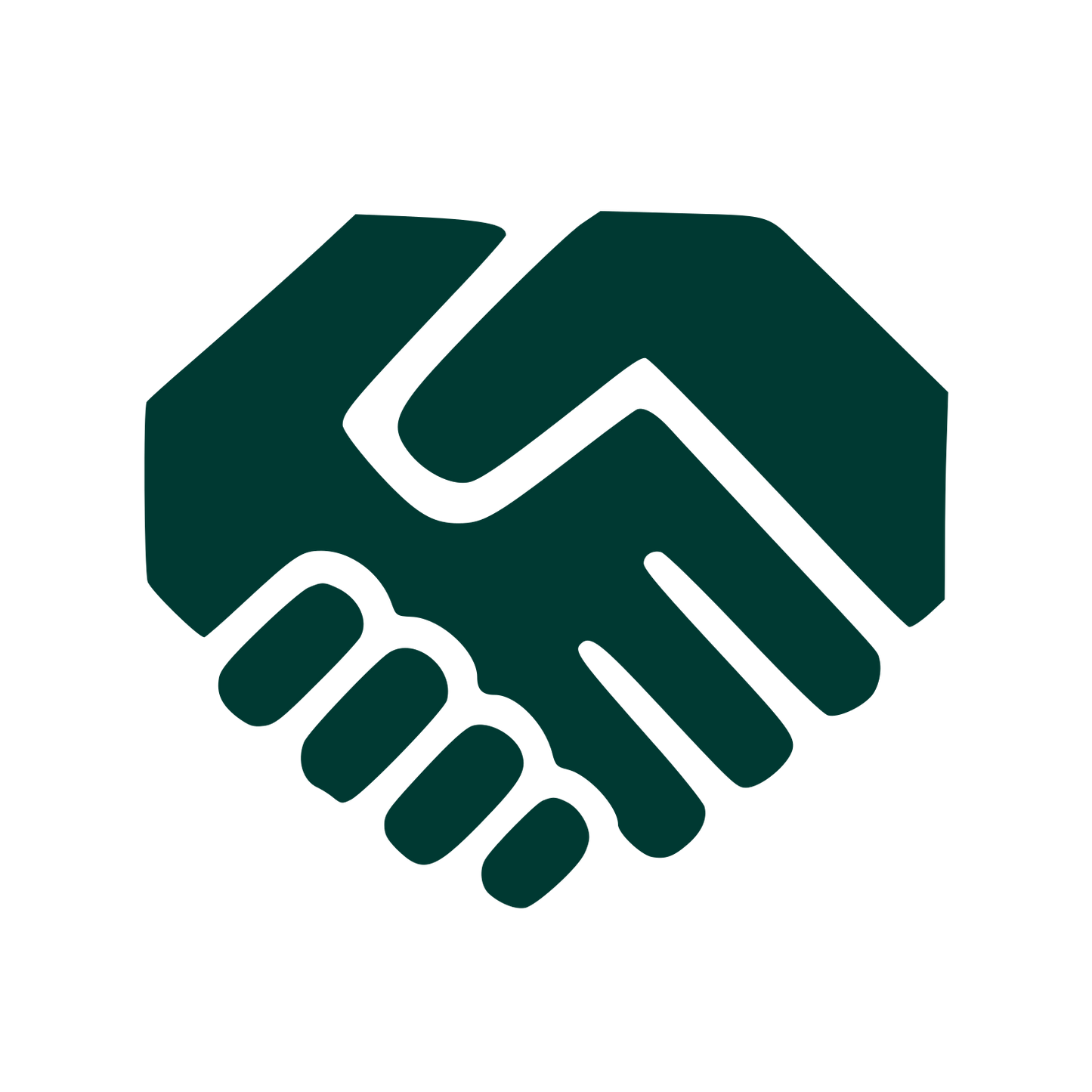 Heart Handshake Logo #003932