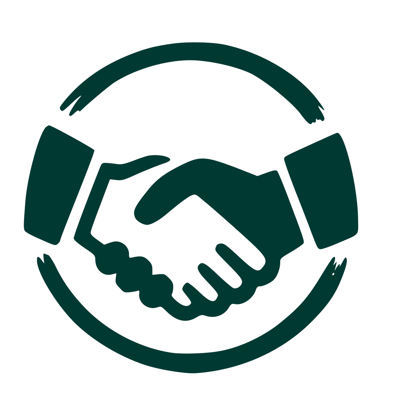 Handshake Circle Logo #003932