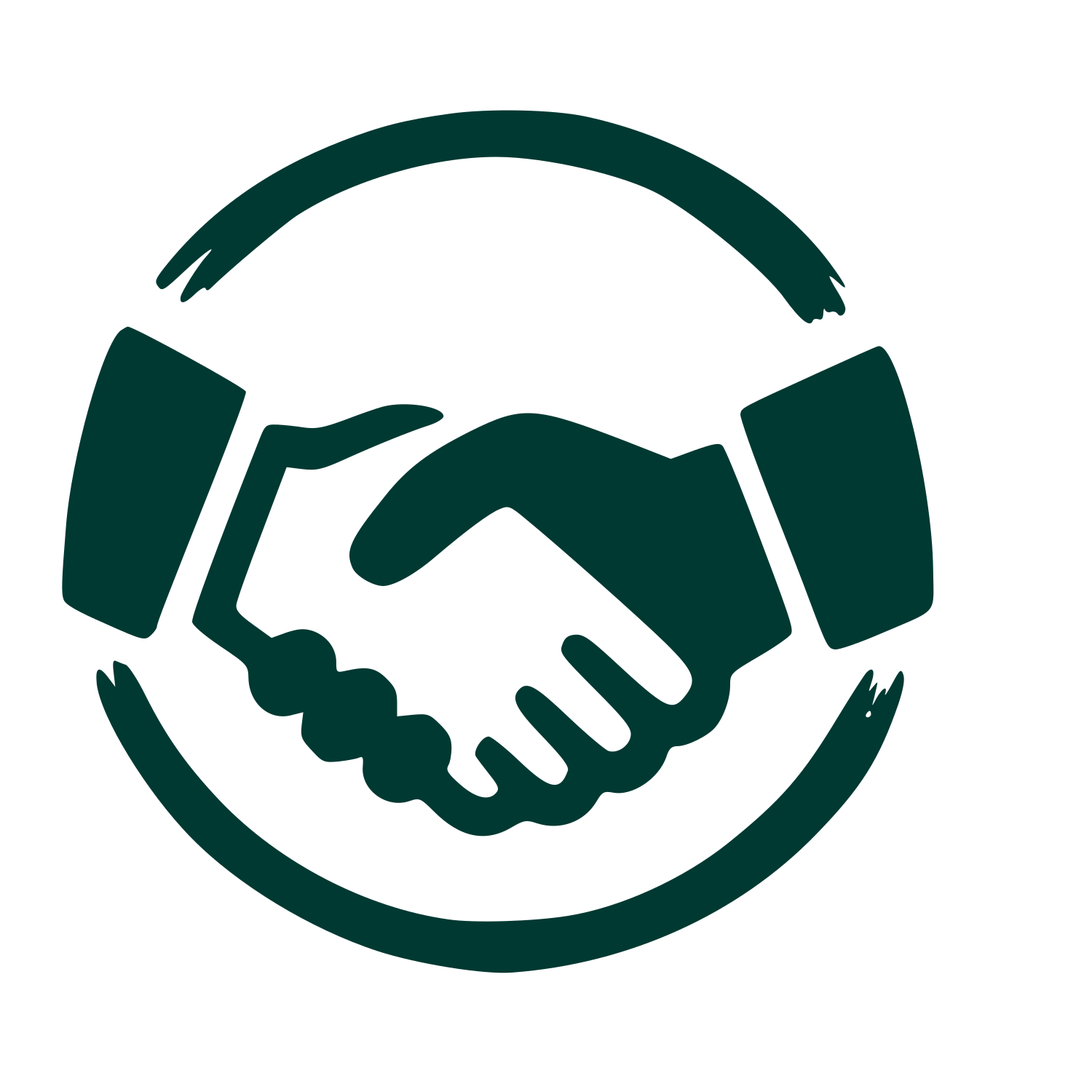 Handshake Circle Logo #003932