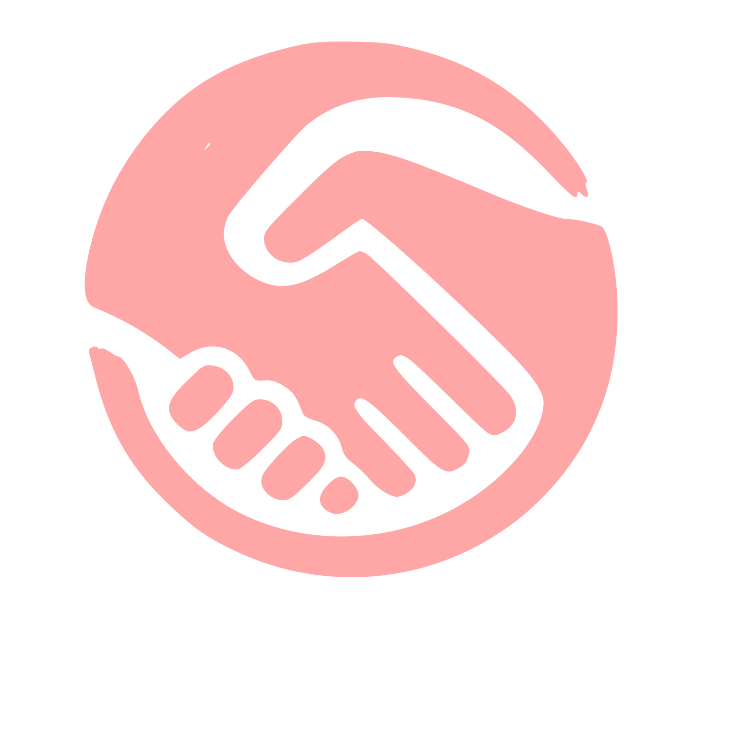 Handshake Circle Logo #ffa6a6