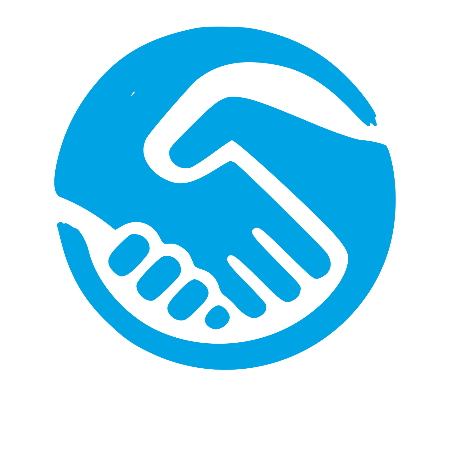 Handshake Circle Logo #00a3e4