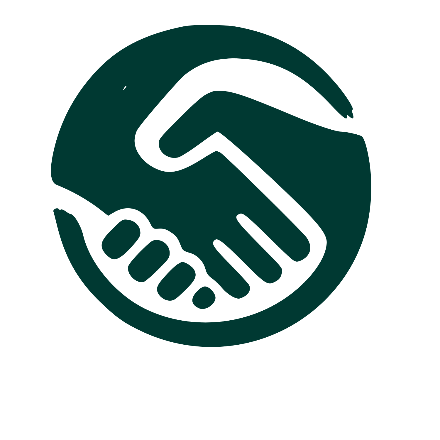 Handshake Circle Logo #003932