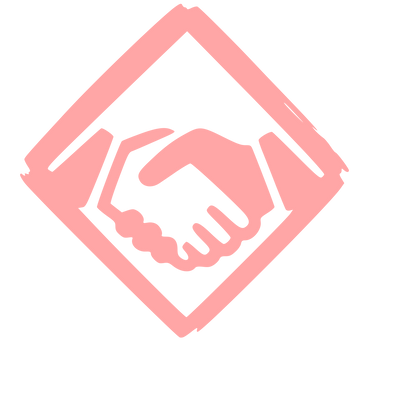 Hand-Drawn Handshake Diamond Logo #ffa6a6