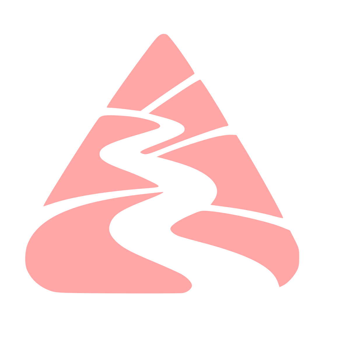 Mountain River Winding Path Logo #ffa6a6