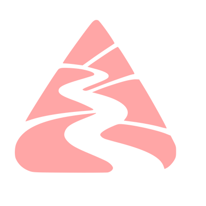 Mountain River Winding Path Logo #ffa6a6