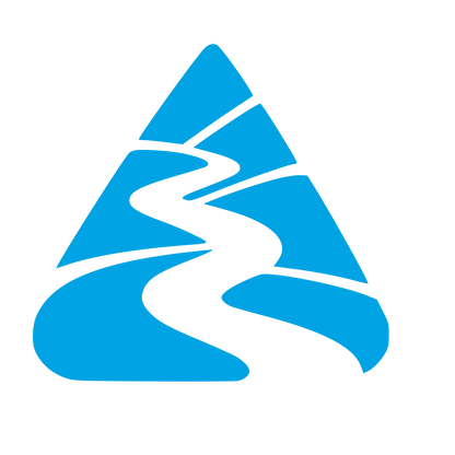 Mountain River Winding Path Logo #00a3e4