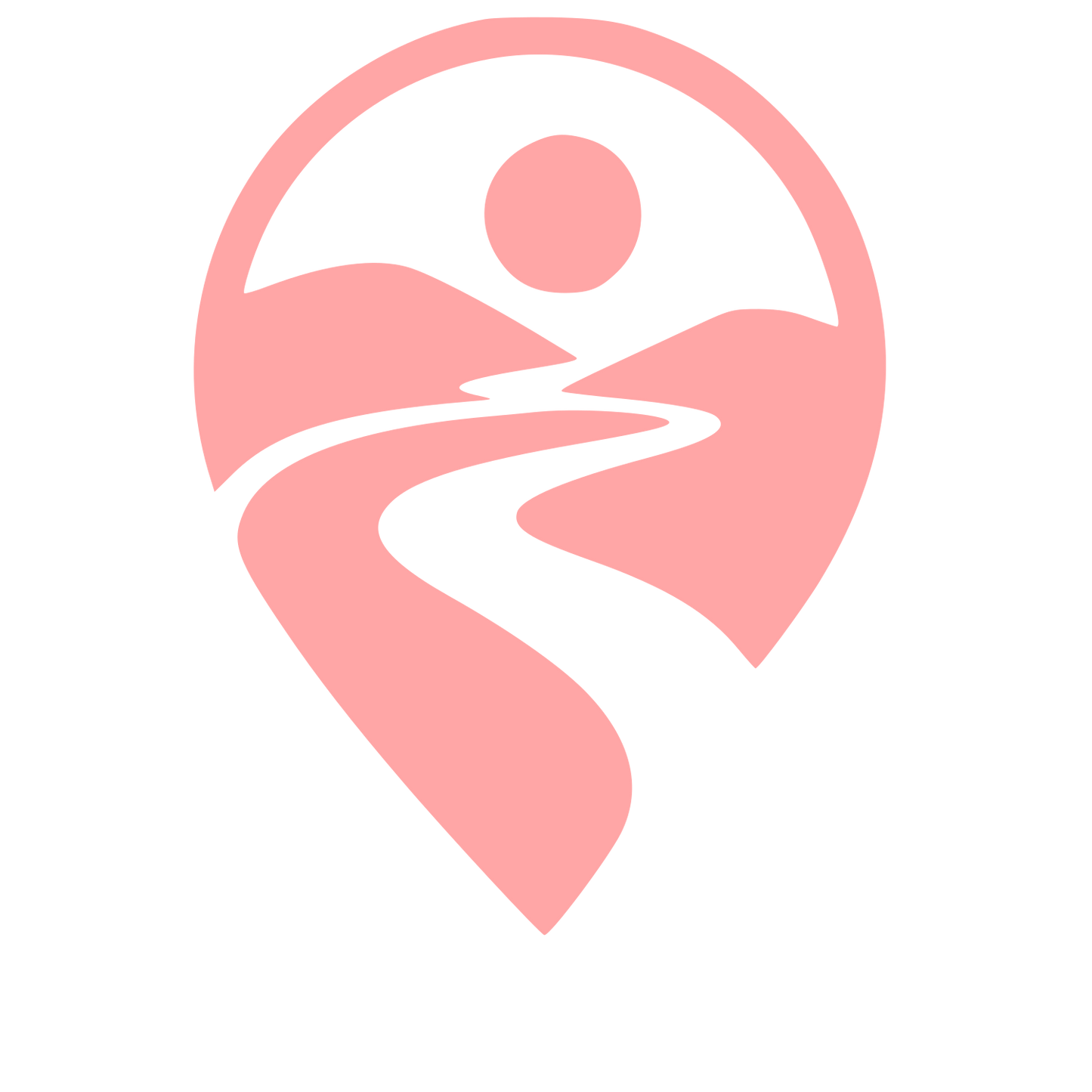 Winding Road Map Pin Logo #ffa6a6