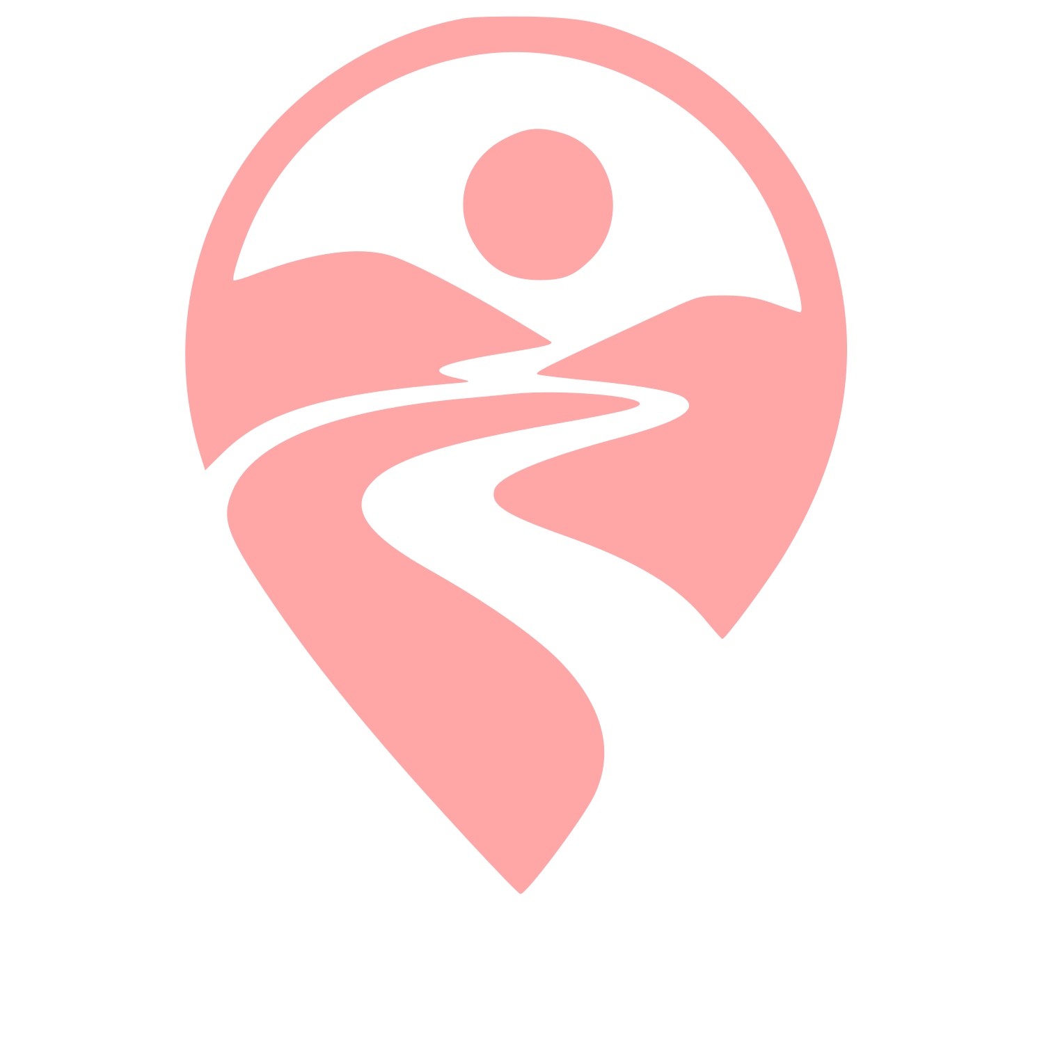 Winding Road Map Pin Logo #ffa6a6