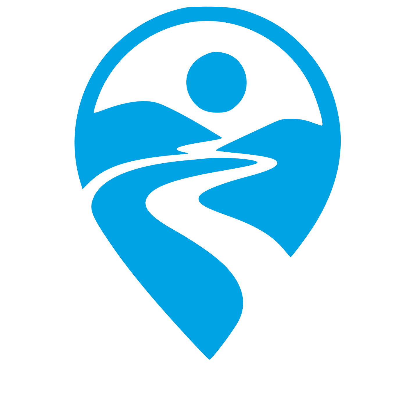 Winding Road Map Pin Logo #00a3e4