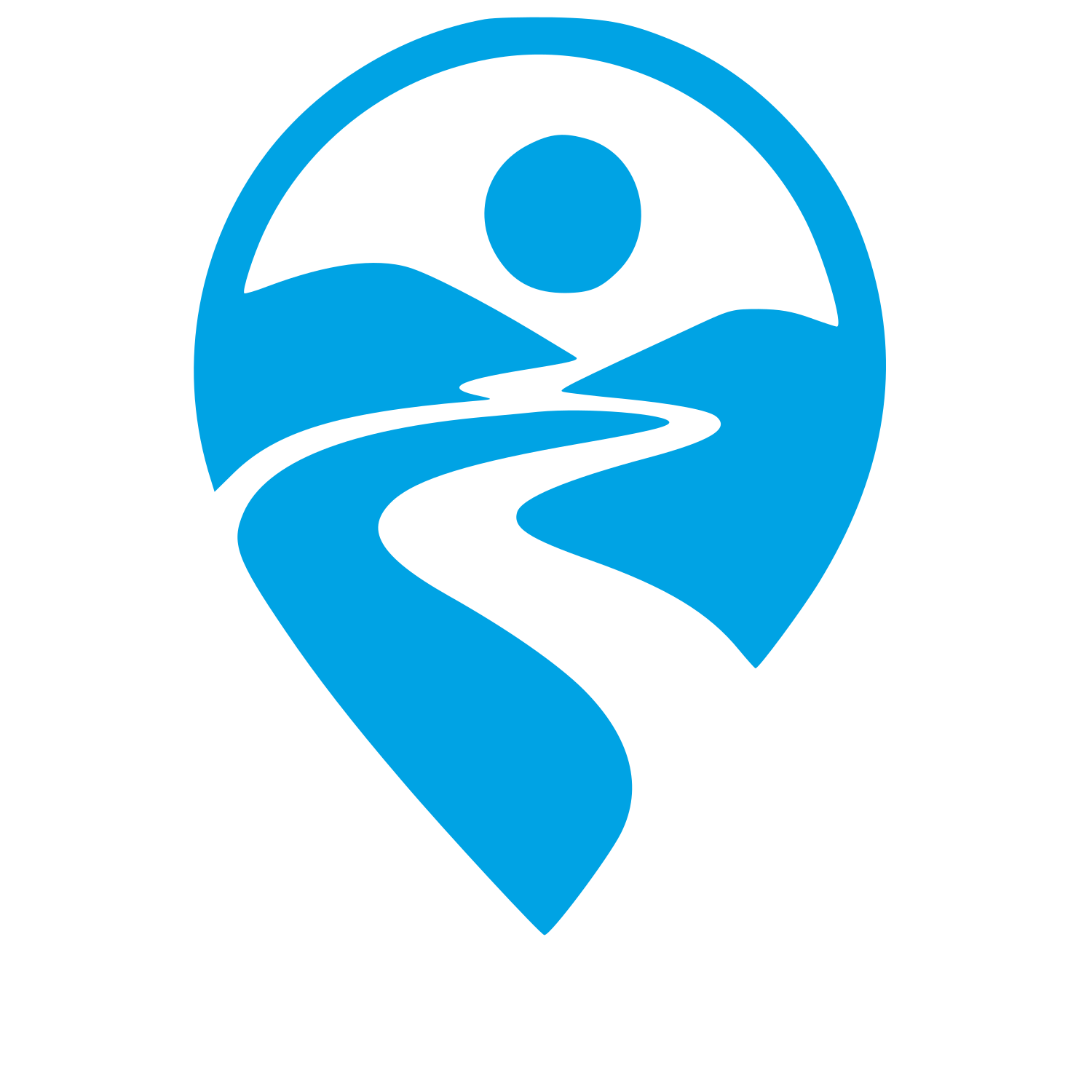 Winding Road Map Pin Logo #00a3e4