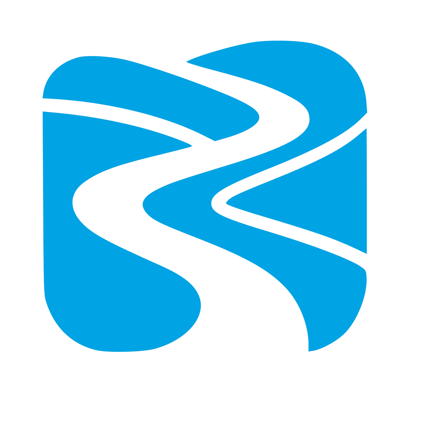 Winding River Path Logo #00a3e4