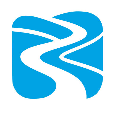 Winding River Path Logo #00a3e4