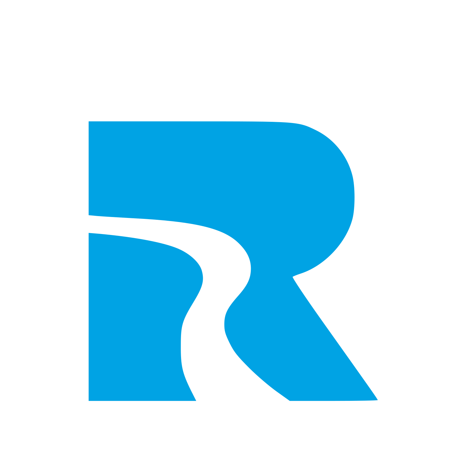Letter R Road Logo #00a3e4