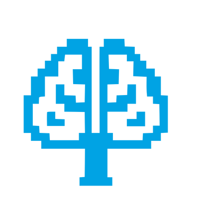 Pixel Brain Tree Logo #00a3e4