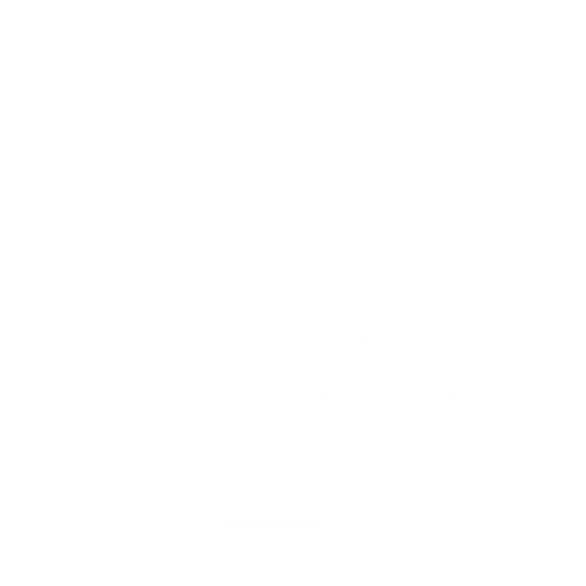 Pixel Brain Tree Logo #ffffff