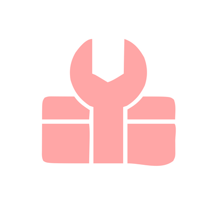 Wrench Toolbox Logo #ffffff/#ffa6a6