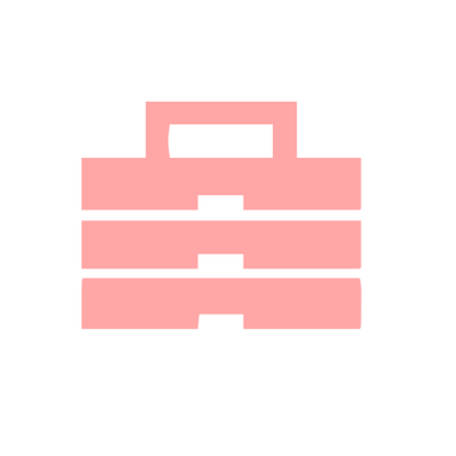 Toolbox Stack Logo #ffffff/#ffa6a6