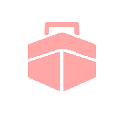 Hexagon Crown Badge Icon #ffffff/#ffa6a6
