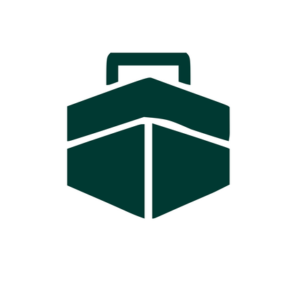 Hexagon Crown Badge Icon #ffffff/#003932