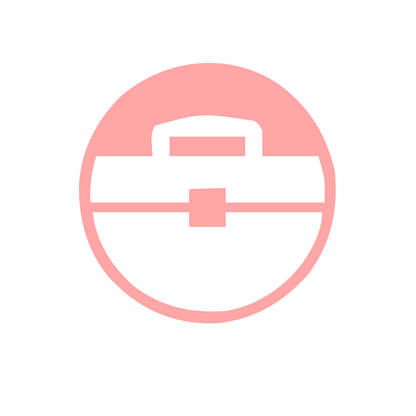 Toolbox Circle Badge Logo #ffffff/#ffa6a6