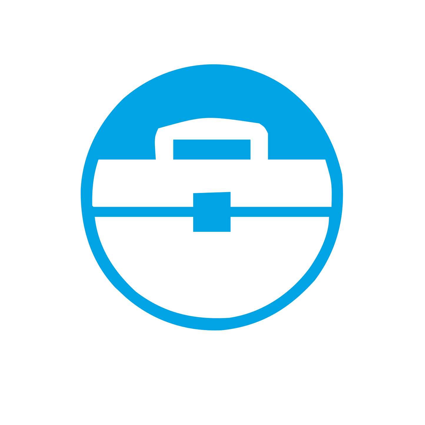 Toolbox Circle Badge Logo #ffffff/#00a3e4