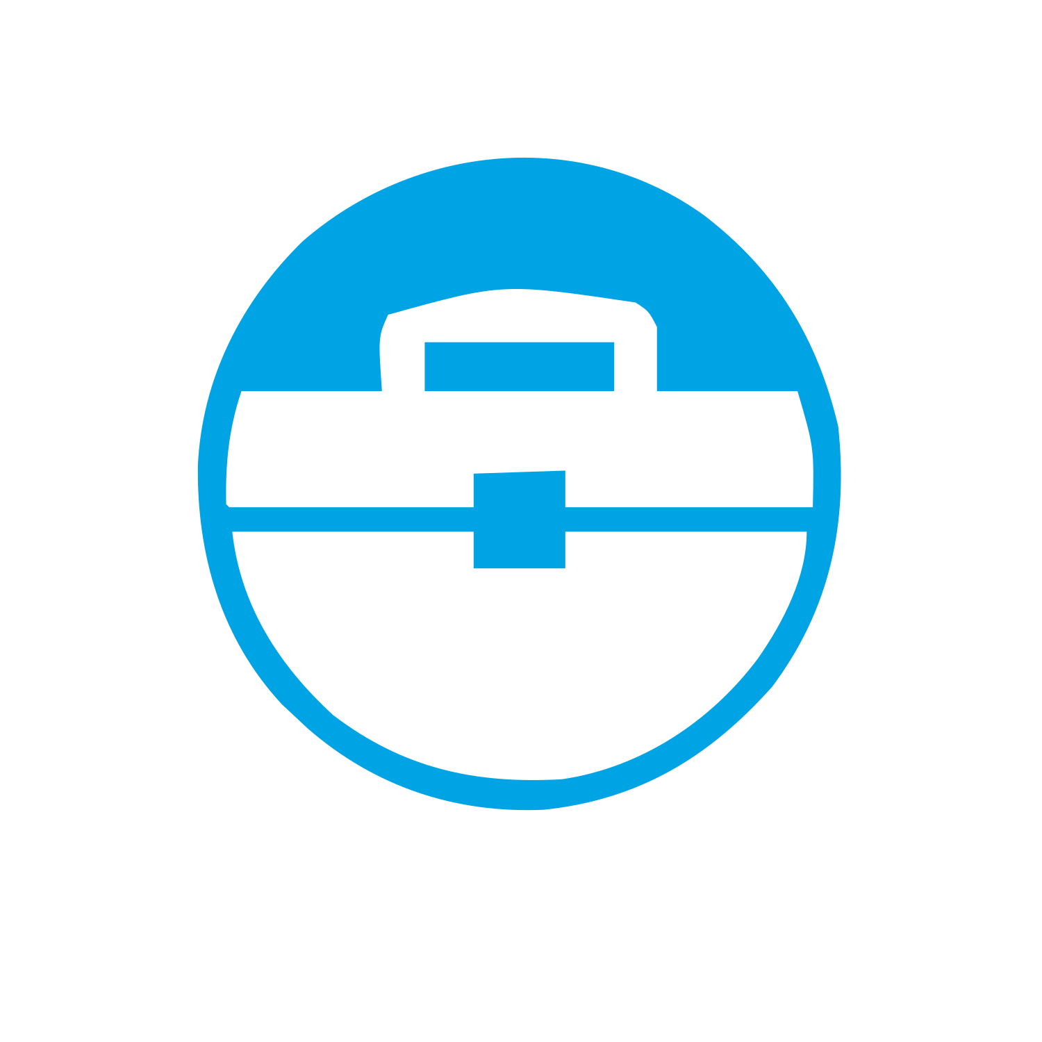 Toolbox Circle Badge Logo #ffffff/#00a3e4