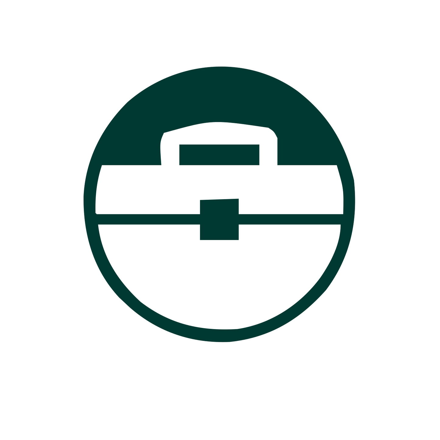 Toolbox Circle Badge Logo #ffffff/#003932