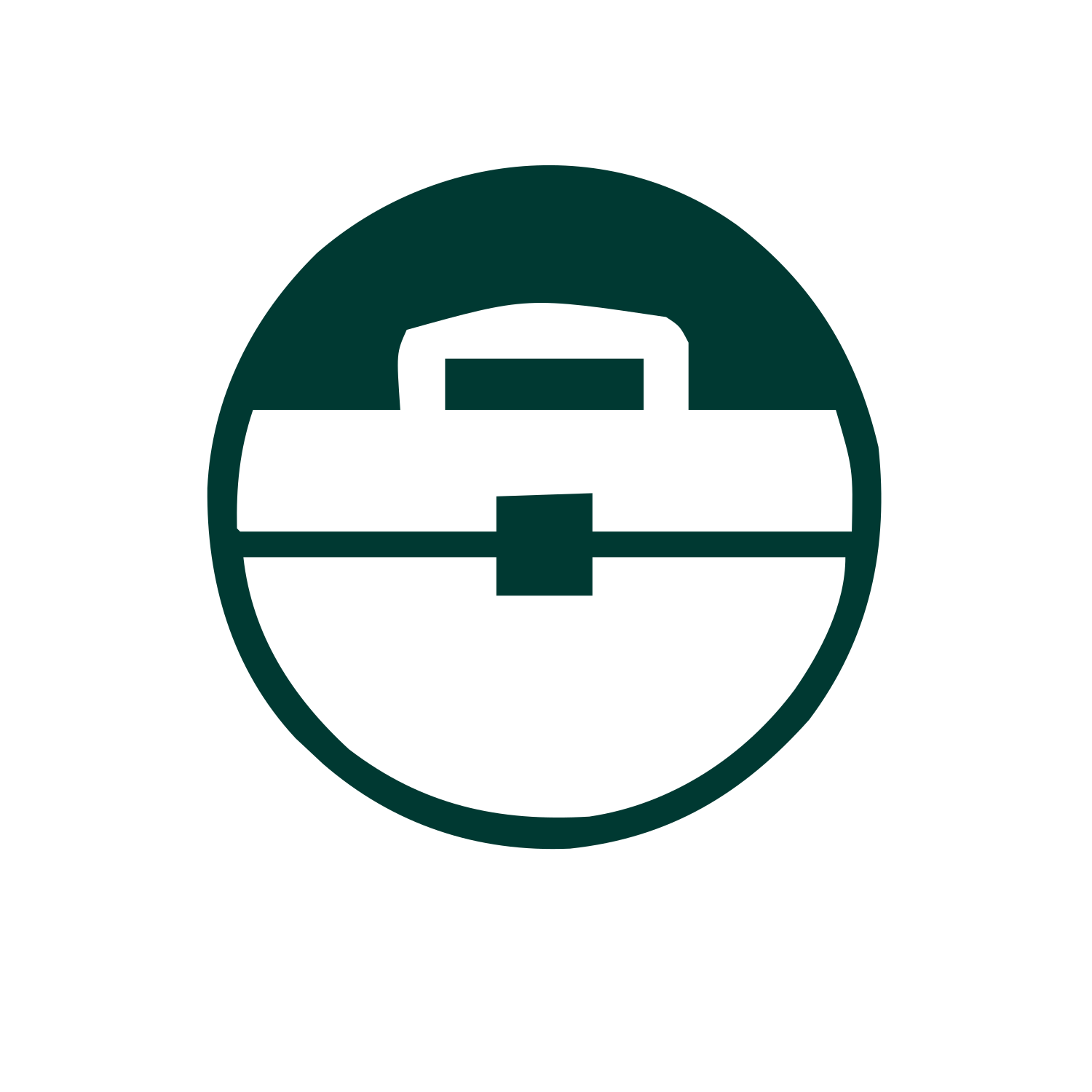 Toolbox Circle Badge Logo #ffffff/#003932