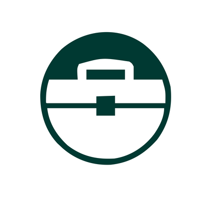 Toolbox Circle Badge Logo #ffffff/#003932