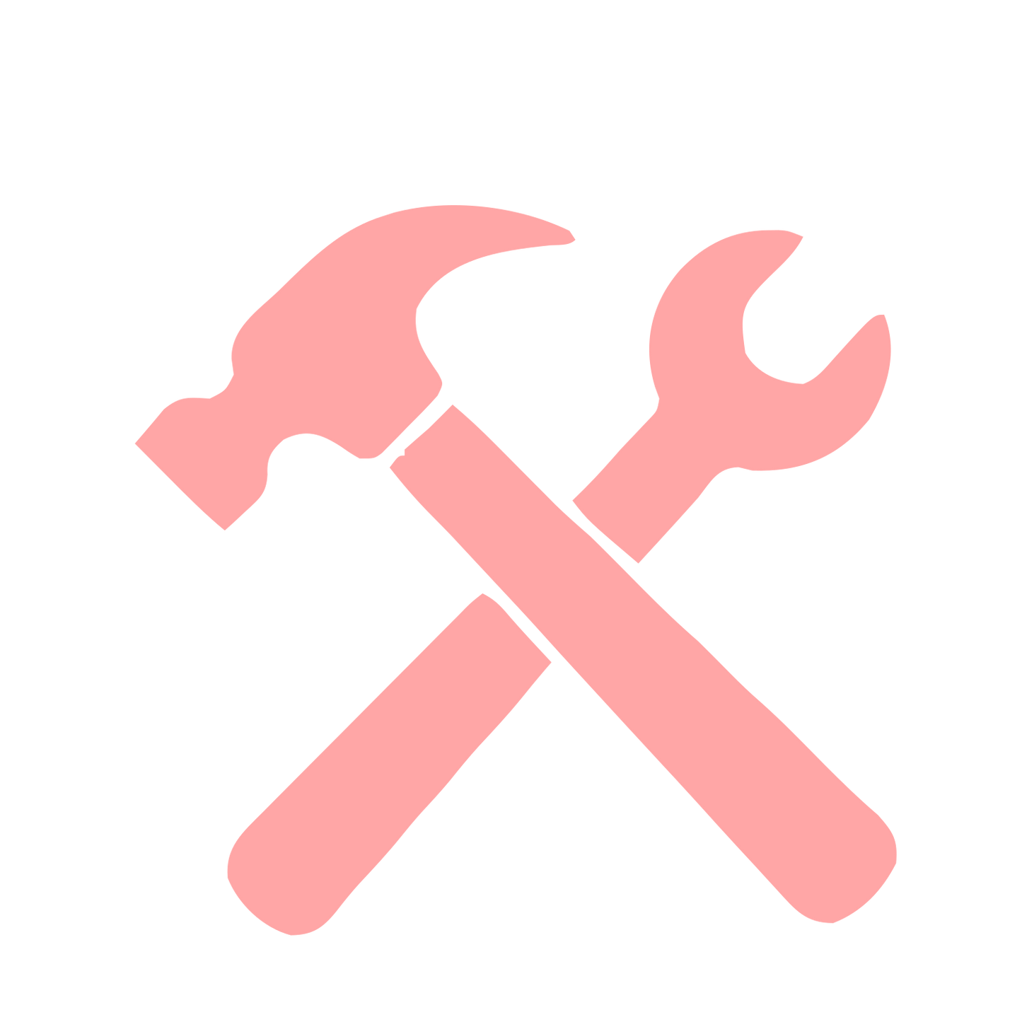 Hammer and Wrench Crossed Logo #ffa6a6