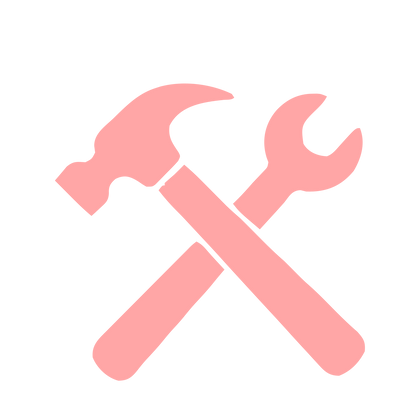 Hammer and Wrench Crossed Logo #ffa6a6