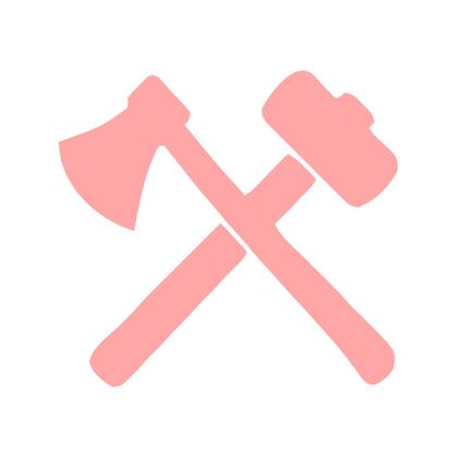 Crossed Axe Hammer Logo #ffa6a6
