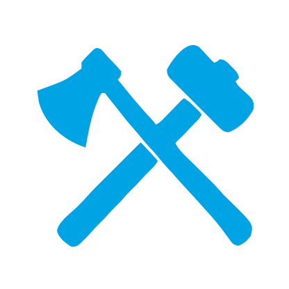 Crossed Axe Hammer Logo #00a3e4