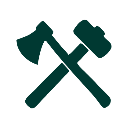 Crossed Axe Hammer Logo #003932