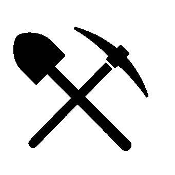 Crossed Shovel Pickaxe Logo