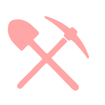 Crossed Shovel Pickaxe Logo #ffa6a6