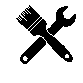 Paintbrush Wrench Crossed Logo