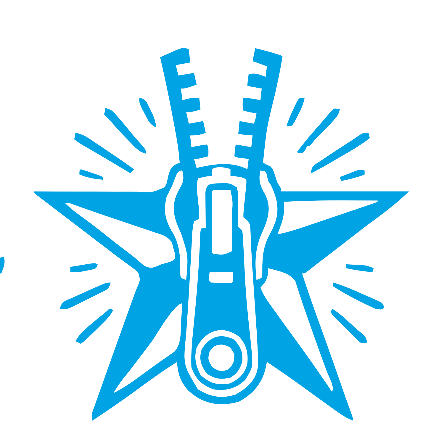 Zipper Star Tattoo Logo #00a3e4