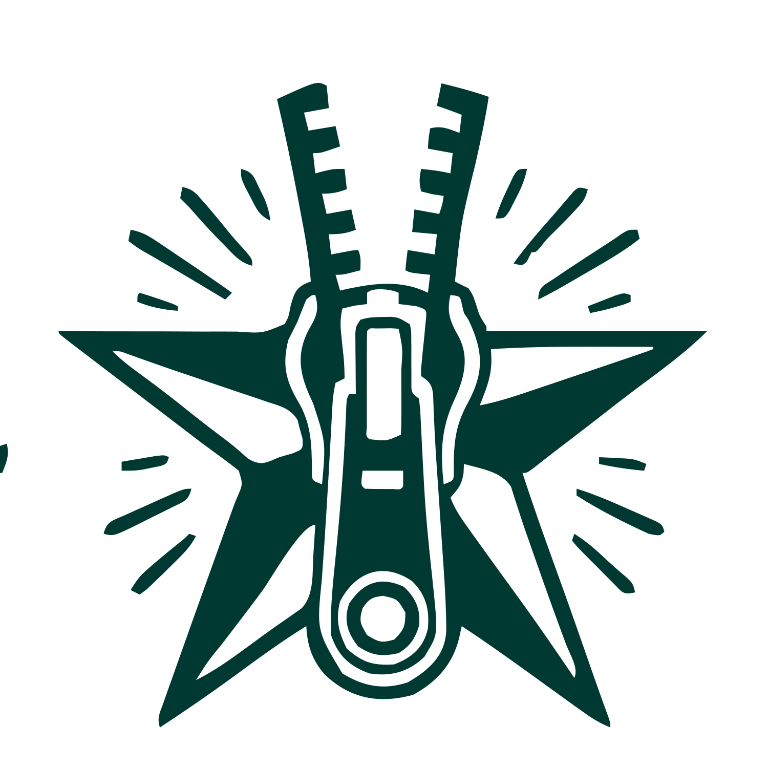 Zipper Star Tattoo Logo #003932