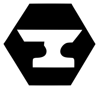 Anvil Hexagon Negative Space Badge