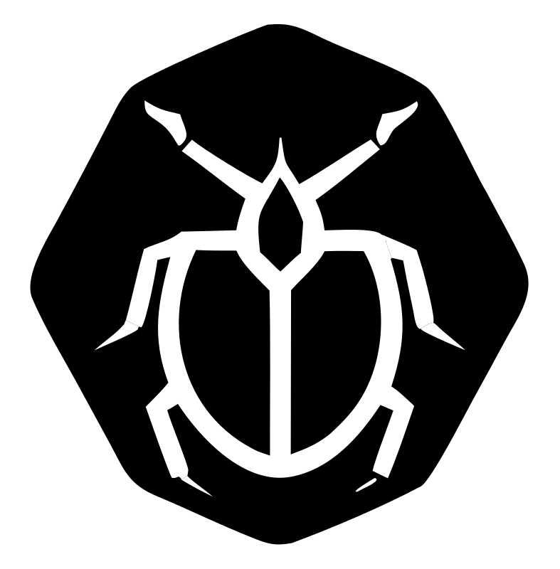 Beetle Octagon Negative Space Badge